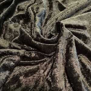 Luxurious Black Crushed Velour Fabric- 2 yards